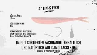 Lunker City 4" Fin-S Fish - Drop Shot Rig Einzelhaken Unterwasservideo