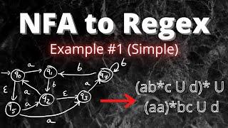 NFA to Regex Conversion Example #1, "Simple" (GNFA Method)