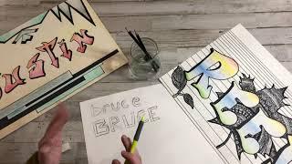 Drawing Graffiti Letters with Mrs. Bruce Part 1 | Draw with me | Art Tutorial | Middle School