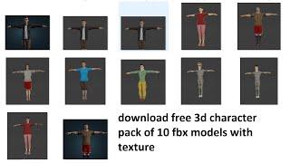 Characters 3d model pack | fbx 3d characters free pack download | pack of 10 3d model.