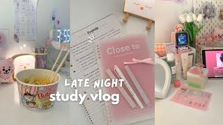late night study vlogpulling an all nighter, lots of coffee, k-skincare routine, productive + cozy