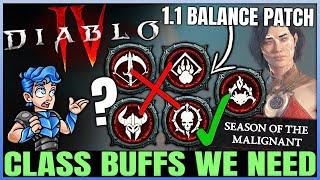 Diablo 4 - HUGE Class Buffs & Nerfs - Patch 1.1 Season 1 Power Ranking & Changes We NEED to Happen!