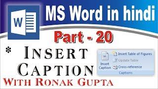 How to use of Insert Caption Tool in MS Word ( Part - 20 ) || Ronak Gupta