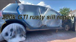 Rust repairs on a 200k mile Golf GTI (rattle can paint job)