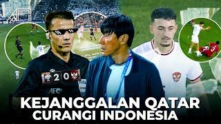 Bus Dibuat Mutar Penalti Gaib Kartu Merah Tanpa Disentuh! Kejanggalan Wasit Indonesia vs Qatar AFC23