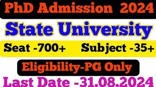 PhD Admission 2024 || State University PhD Admission Notice 2024