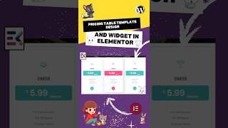 Create Stunning Pricing Tables with ElementsKit Lite #FreeTemplates #design #shortvideo #elementor