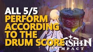 Perform according to the Drum Score Genshin Impact All 5/5