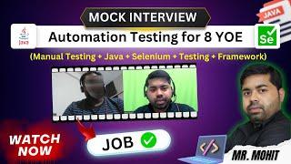 Automation Testing Mock Interview For 0-8YOE (Manual Testing +Java + Selenium +TestNG + Frameworks)