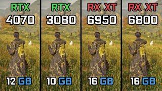 RTX 4070 vs RTX 3080 vs RX 6950 XT vs RX 6800 XT Test in 12 Games