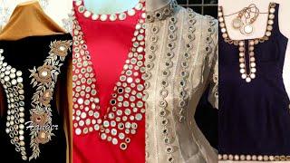 Trending Mirror Wark Simple Dress Design || New Beautiful Mirror Wark Dresses 2024