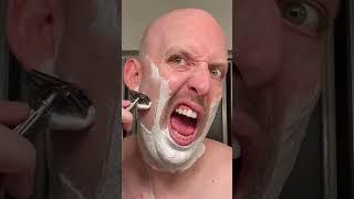 ASMR CRISPY one pass shave (mustache growth 10 days) #shorts