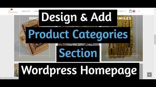 How to design product category section & add product category in woocommerce|wordpress| Urdu/Hindi |