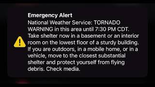 St. Louis MO - Tornado Warning (IPhone Alert)