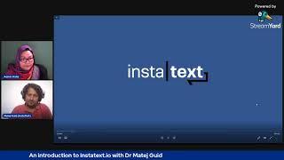 An Introduction to Instatext with Dr Matej Guid