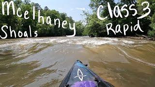 Running Mcelhaney Shoals Class III rapid - Saluda River kayaking 4k video