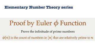 Use Euler Phi Function to Prove the Infinitude of Prime Numbers