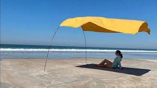 Homemade DIY Beach Shade Canopy Setup and Improvements to Windproof Sun Shade