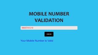 Mobile Number Validation in JavaScript in Hindi part (26) || mobile number validation in JS