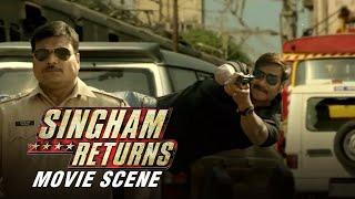 Ajay Devgn Saves Anupam Kher | Singham Returns | Movie Scene