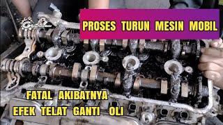 Proses turun mesin mobil karna telat ganti oli pengin ngirit malah jadi ngorot#bayuputramotor