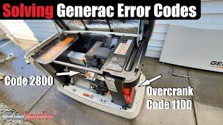 Solving Generac Generator Trouble Codes 1100 & 2800 | AnthonyJ350