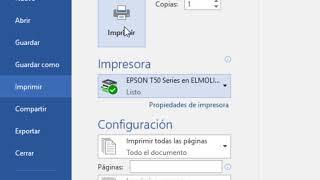 Como imprimir un Documento en Word 2016