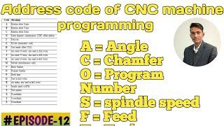 Address code of cnc programming || what is address code of cnc programming | cnc address code