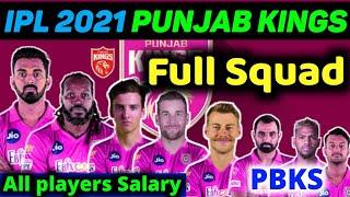 IPL 2021- Punjab kings Full new squad for ipl 2021; PBKS new squad with players salary