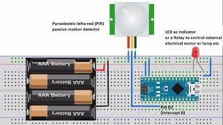 How to make PIR sensor Motion Detector using Arduino Nano |Easy Arduino Project|Home made