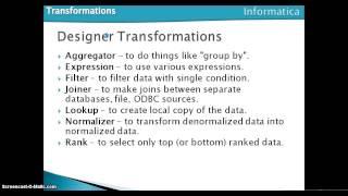 Informatica Power Center Designer Overview Part 1