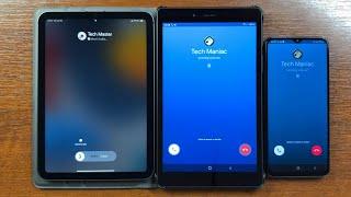 iPad Mini 6 2021 vs Samsung Tab A 8.0 2019 + Samsung A13 Google Duo Meet Incoming Voice & Video Call