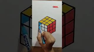 How to draw a Rubik's cubes easy for kids step by step