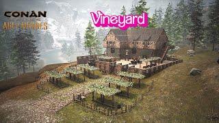 Conan Exiles how to build Vineyard ,  New Zingaran Vintner bundle set | Speed Build | NO Mods |