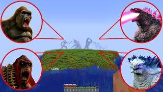 Godzilla vs King Kong vs Skar King vs Shimo in Minecraft