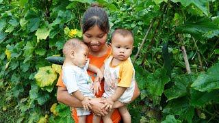 Single mom - Harvesting squash goes to the market sell, Help from a kind person & Cooking