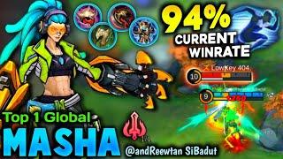 Top 1 Global Masha 94% Current WR Offlane Best Hybrid Build Masha Fighter Emblem 2022 by andReewtan