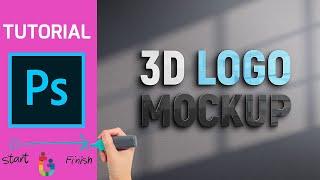 Best Free 3D Logo Mockup Design | Adobe Photoshop Tutorial