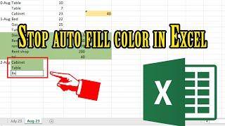 How to Fix Entering Words in MS Excel Automatically Fill Color || Turn Off Auto Fill Color in Excel