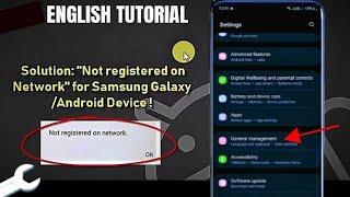How To Fix Not Registered On Network Samsung || Sim Card Not Registered On Network Android [Solved]