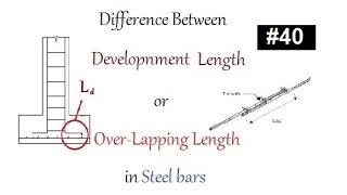 Difference between development length Ld or over-lapping lengthin steel bar in Urdu/Hindi