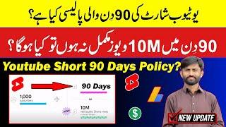 What if 10M views are not Completed on Youtube Short || Youtube Short 90 Days Monetization Policy