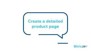 Free online store builder - create a detailed product page