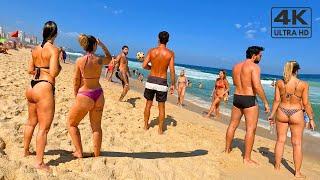  4K ⁶⁰ LEBLON BEACH on Sunday | Walking Tour Rio de Janeiro