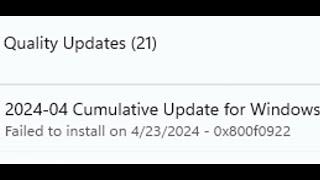 Fix Update KB5036980 Not Installing Error Code 0x800f0922 On Windows 11(Version 23H2/22H2)