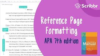 APA 7th Edition: Formatting the APA Reference Page | Scribbr 