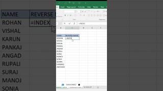 Interview question | Reverse name in excel | #exceltutorial #excel #indexformula