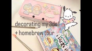 pink 3DS XL makeover + homebrew tour! (^∇^*)