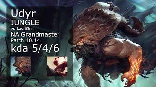 Udyr Jungle vs Lee Sin - NA Grandmaster 5/4/6 Patch 10.14 Gameplay