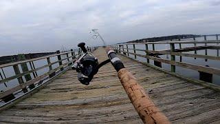 Winter HERRING FISHING the Oyster Bay Fishing Pier Long Island NY